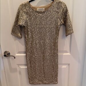 Abercrombie & Fitch Gold Sequin Mini Dress